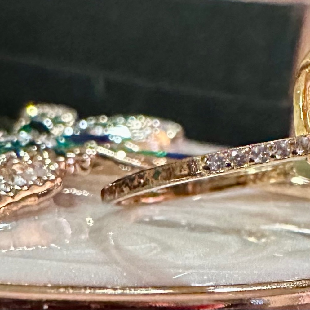 Genuine 3.28 carats Smoky Quartz ring in rose gold with genuine white sapphires - Picture 4 of 7